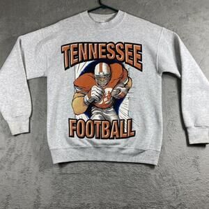 Retro Tennessee Uni Football Sweatshirt Gray Graphic Usa Made